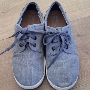 Toms Kid Canvas Lace Gray Shoes  Size: 4.5